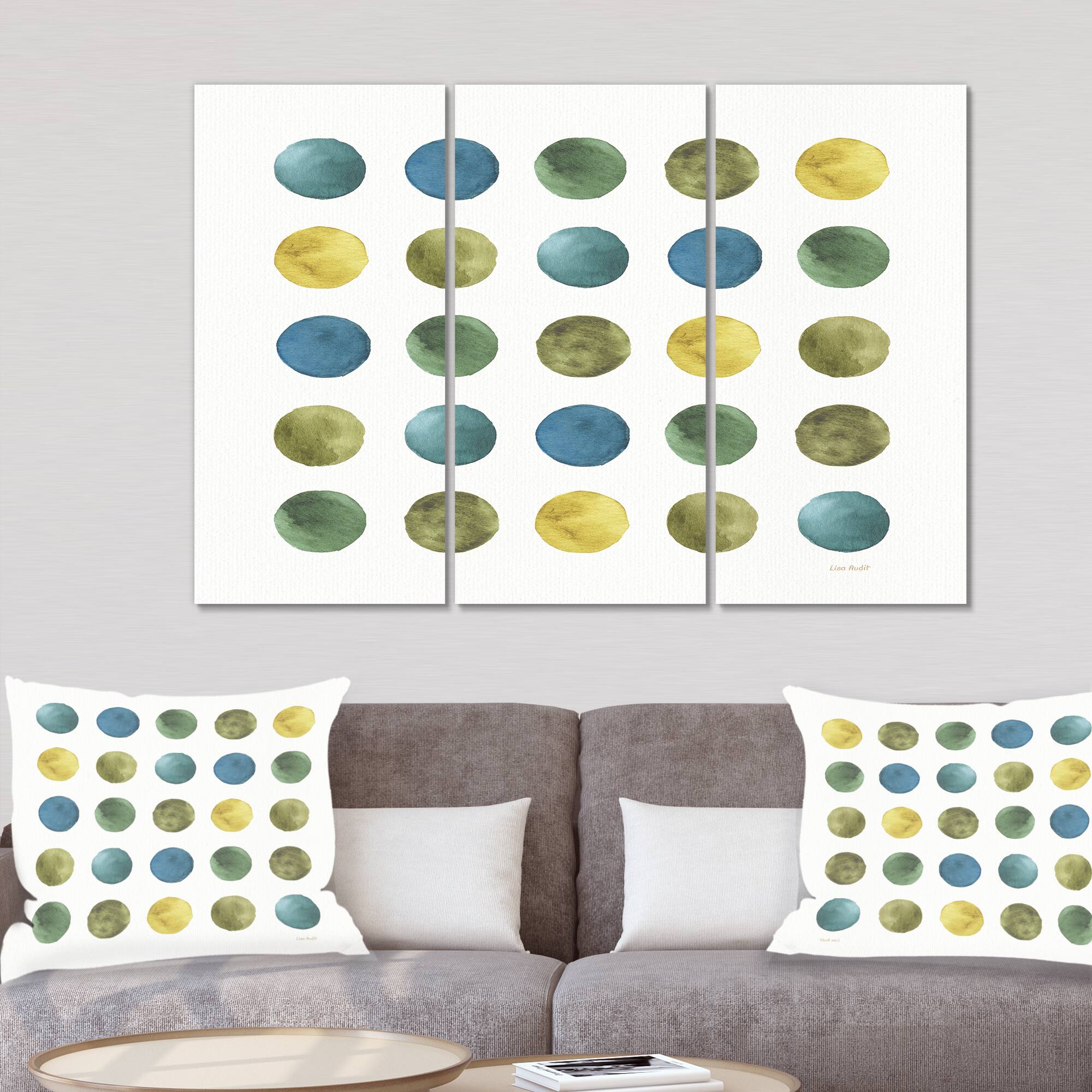 Designart - Green Tones Geometric Circles